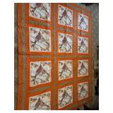 Large Hand Embroidered and Machine Quilted Cardina