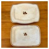 A Pair of English Ironstone Tea Leaf Pattern Servi