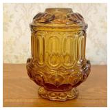 Amber Pressed Glass Moon and Stars Two Piece Fairy