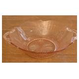 Lancaster Glass Rose Pink Dart Pattern Handled Ser