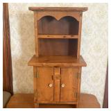 Miniature Pine Step-Back Hutch with Scalloped Apro