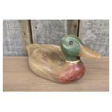 Hand Carved and Painted Wooden Mallard Duck Decoy