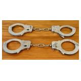 Two Pairs of Nickel Plated Steel Double Locking Ha