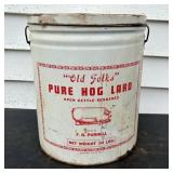 Vintage F. B. Purnell Old Folks Pure Hog Lard 50 l