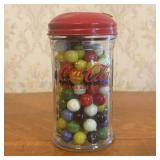 Coca-Cola Glass Marble Dispenser Jar with Assorted
