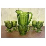A Set of Moon and Star Pattern Avocado Green Press