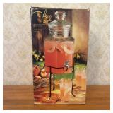 Del Sol 6 Quart Glass Beverage Dispenser with Wrou