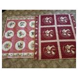 Two Childrens Quilted Blankets with Animal and Fig