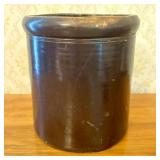Large American Albany Slip Glazed Stoneware Crock