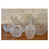 An Assortment of Bird Themed Pressed Glassware wit