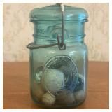 American Bicentennial Ball Ideal Aquamarine Glass