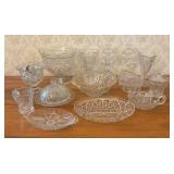 An Assortment of Colorless Pressed and Cut Glass T