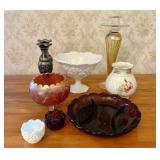 A Collection of Mid-Century Amethyst, Milk, and Ca