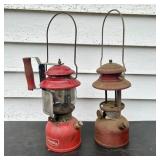 Two Coleman Model 200A Red Gasoline Pressurized La