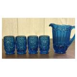 A Set of Moon and Star Pattern Turquoise Pressed G