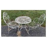 Vintage Three-Piece Wrought Iron Bistro Set