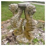 Cast Stone Triple Seahorse Garden Pedestal