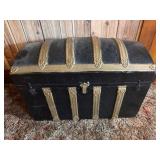 Antique Victorian Dome Top Steamer Trunk with Inte
