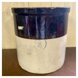 Antique Two Tone Stoneware Four Gallon Storage Cro
