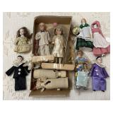 A Group of Bisque and Porcelain Collectible Dolls