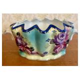 Large Hand Painted Porcelain Centerpiece Bowl with