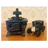 Two Miniature Cast Iron Toys Including a Queen Kit