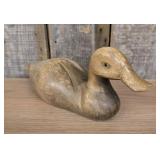 Hand Carved Wooden Hen Shoveler Duck Decoy