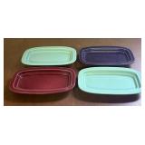 A Set of Four Homer Laughlin Fiesta Ceramic Butter