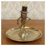 Planters Peanuts Mr. Peanut Gold-Tone Metal Figura