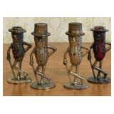 Set of Four Vintage Metal Mr. Peanut Promotional F