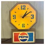 Vintage Pepsi-Cola Illuminated Advertising Wall Cl