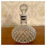 Vintage Opalescent Hobnail Glass Perfume Bottle wi