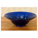 Large Weishar Glass Moon and Star Pattern Cobalt B
