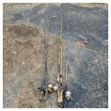 An Assortment of Vintage Spincast Fishing Rod and