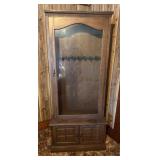 Vintage Eight Gun Oak Finish Display Cabinet with