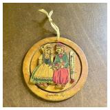 Mid-20th Century Wood Souvenir Thermometer Plaque