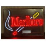 Marlboro Neon Advertising Sign in Acrylic Case Cir