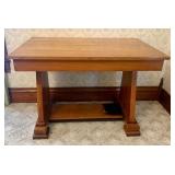 American Arts and Crafts Trestle Base Library Tabl