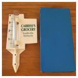 Vintage Advertising Rain Gauge Carriss