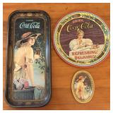 Three Coca-Cola Advertising Trays Including Shelby