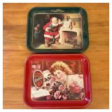 Two Vintage Coca-Cola Metal Serving Trays Hilda Cl
