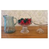 A Group of Vintage Glass Tableware and Decorative