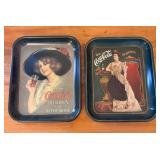 Two Coca-Cola Lithographed Metal Serving Trays