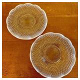 A Pair of Moonstone Pattern Opalescent Glass Plate
