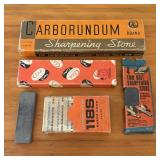 A Collection of Vintage Sharpening Stones and Razo