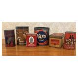 A Collection of Six Vintage Product Tins and Adver