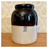 Two-Gallon Two-Tone Stoneware Preserve Jar with Co