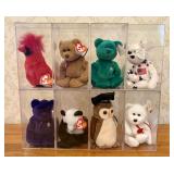 A Collection of Eight Ty Beanie Babies in Protecti