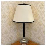 Art Deco Style Chrome and Fluted Column Table Lamp