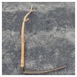 Antique American Steel and Bentwood Scythe